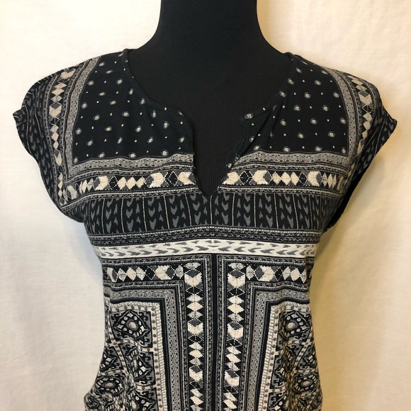 Lucky Brand Boho Tie Front Blouse - Size S - Picture 2 of 8